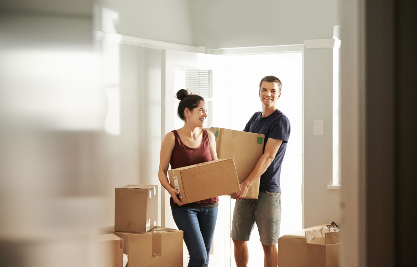 Couple moving into your their first home